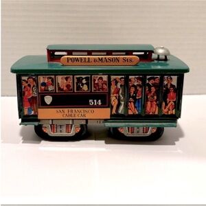 Vintage 1970’s Trolly Car Metal San Francisco Powell & Mason Sts 514 Green Japan